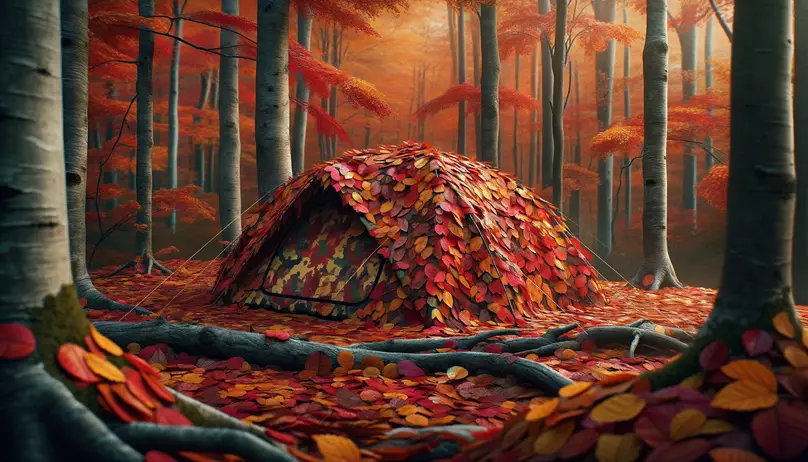 A tent camouflaged for Autumn
