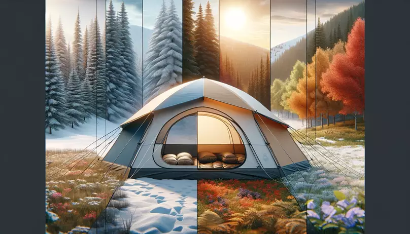 A 4-season tent in a natural setting capturing the essence of durability and adaptability