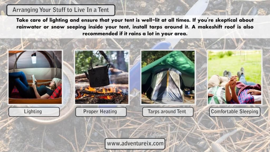 Live in a tent for a long term living _ Arranging your stuff