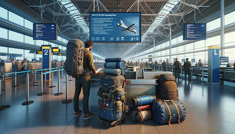 Fly with Camping Gear - At airport get ready to fly with camping gear